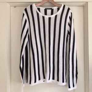 Cotton On black and white vertical striped sweater