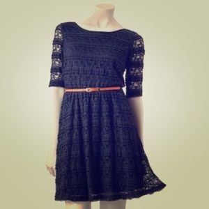 Navy Blue Lace dress low back