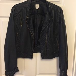 Crop biker jacket