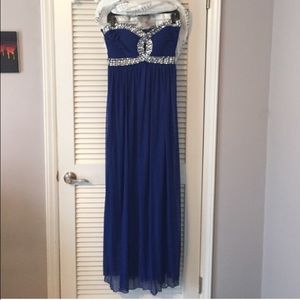 City Triangles Deep Blue Prom Dress