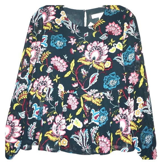 LOFT Tops - Floral garden peplum blouse
