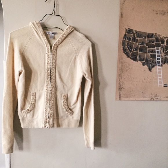 Sequined Zip-Up Sweater