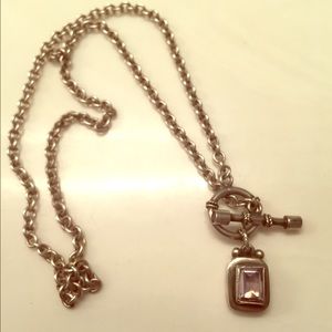 Vintage SS925 necklace with amethyst and topaz