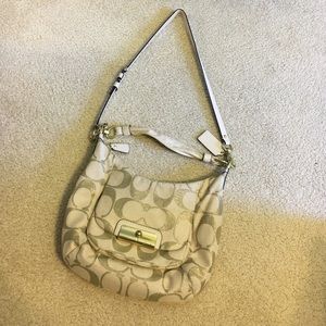 Coach beige crossbody purse