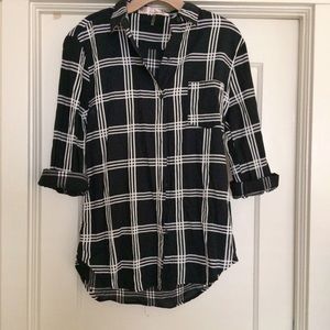 Black and white plaid shirt
