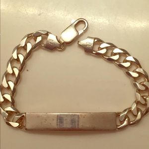 Engravable plate bracelet SS925 made in Italy