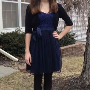 Navy strapless party dress-- EVERYTHING MUST GO!!