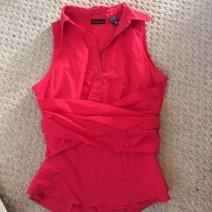 Wrap front sleeveless top