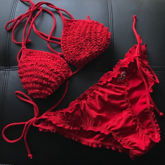 Hollister red bikini set