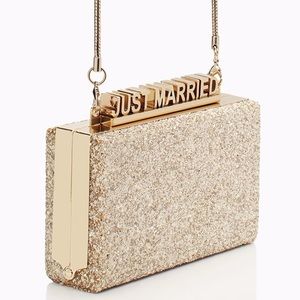 "Just Married" Kate Spade glitter clutch