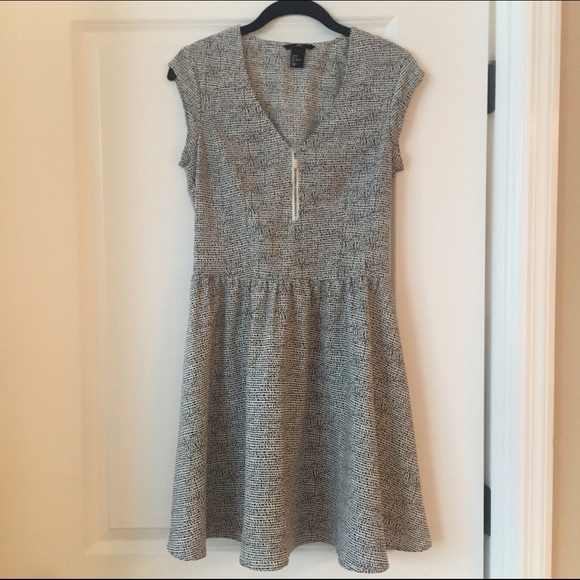 H&M Black and White Sweetheart Dress