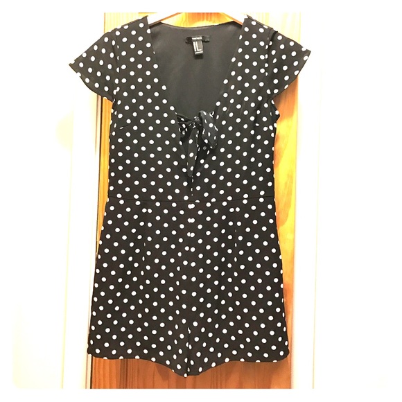 F21 polka dot knotted romper
