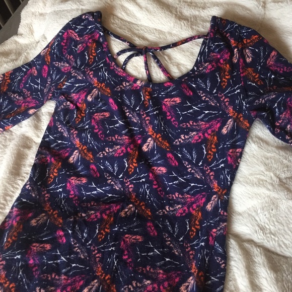 Navy patterned bodycon dress