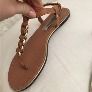 Brown, Steve Madden sandal flats