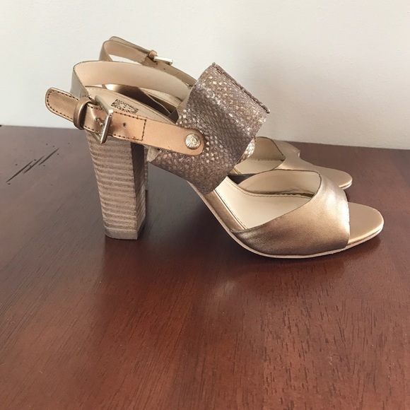 Anne Klein Gold Snakeskin heels
