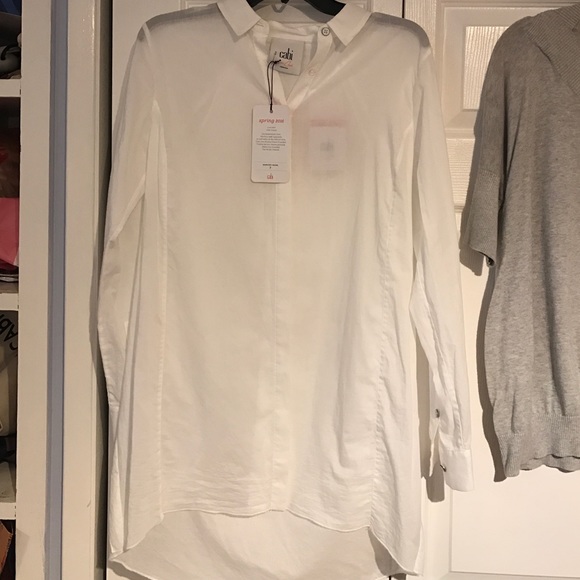 Cabi: vacation shirt: white