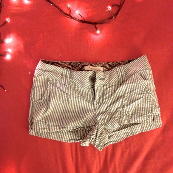 Striped light blue and white shorts