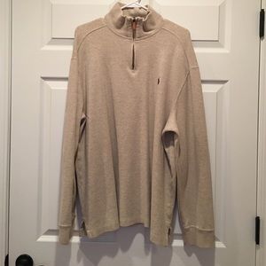 Men's XL Polo Ralph Lauren tan half zip sweater