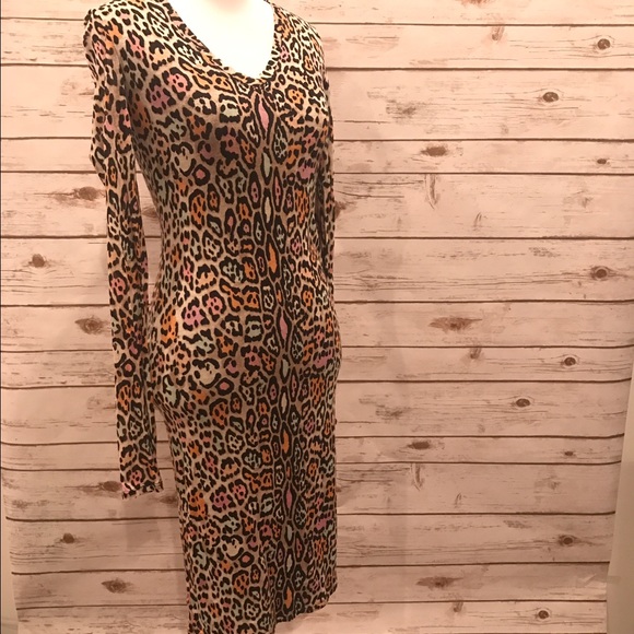 BCBG Multicolor Leapard Knit Dress