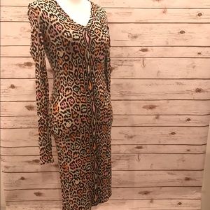 BCBG Multicolor Leapard Knit Dress