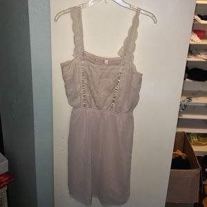 Creme chiffon lace dress