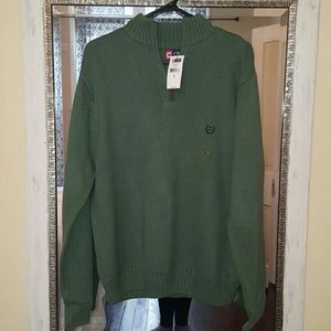 NEW With Tags green Mens Chaps zip up sweater