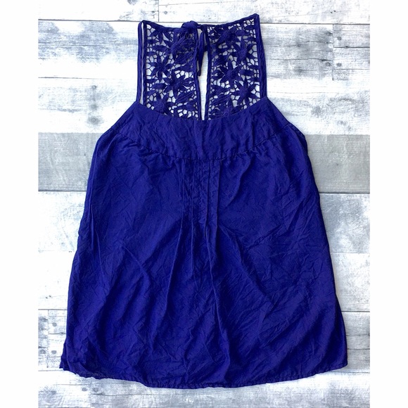 100% silk violet cut out spaghetti strap top - Picture 6 of 6