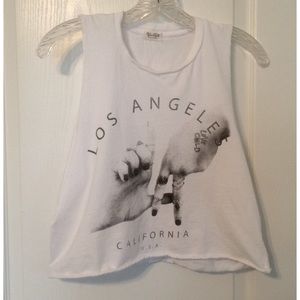❁∙White Los Angeles Graphic Muscle Tee∙❁