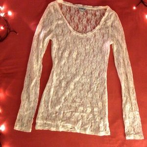Express lacy long-sleeve top!