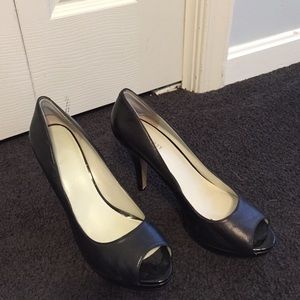 Black open-toe heels