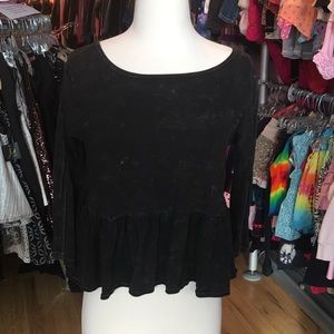 Free People XS peplum long sleeve swing top . Bin5