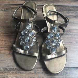 Copper rhinestone wedges