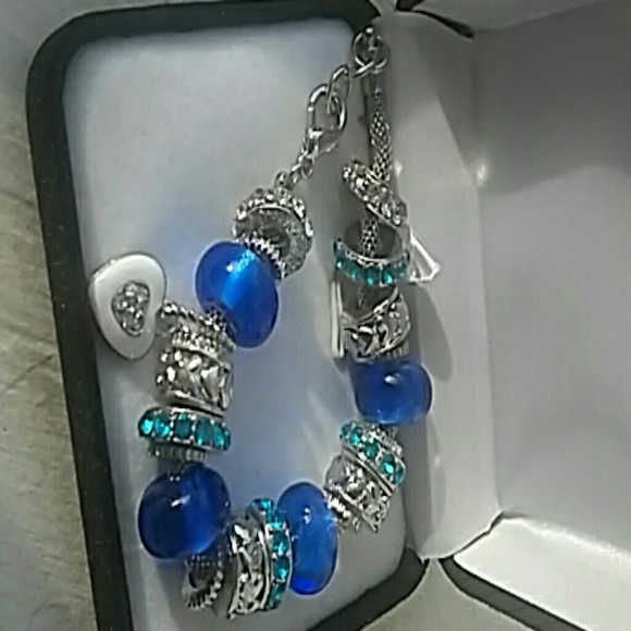 Blue beaded bracelet