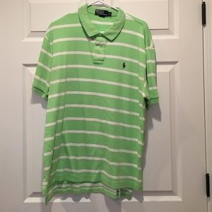 Men's XL green/white stripes Polo by Ralph Lauren