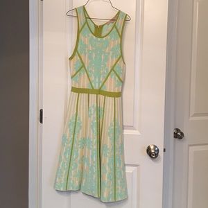 Vintage aqua/green zip back dress