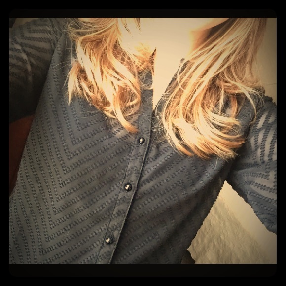 SOLD Crescent black button front blouse