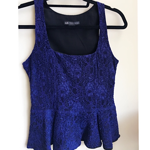 Pre-Loved Armani Exchange Lace Peplum Top