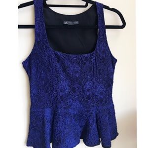 Pre-Loved Armani Exchange Lace Peplum Top