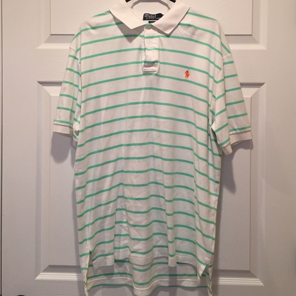 Men's XL white/green stripes Polo by Ralph Lauren
