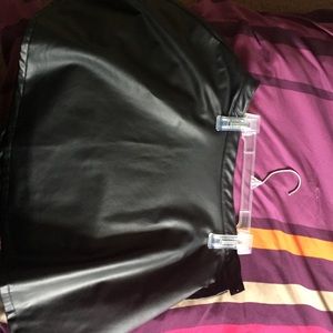 Faux Leather Skater Skirt