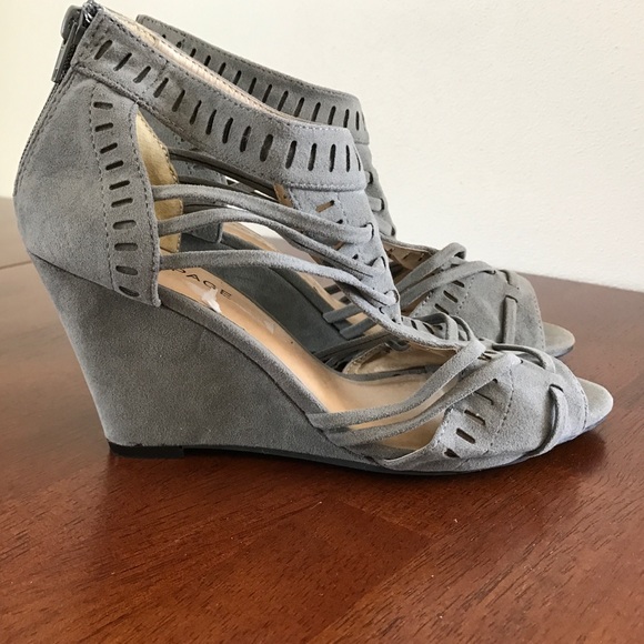 Grey suede heeled Rampage kazuki sandals