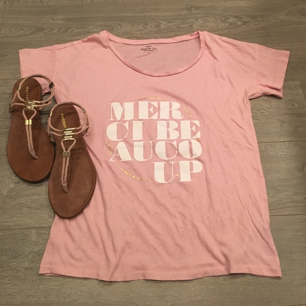 J. Crew "Merci Beaucoup" Tee