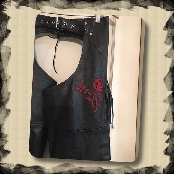 Ladies leather chaps. Genuine leather. XS. - Picture 2 of 4