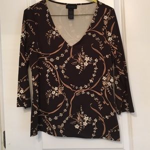 V-neck floral blouse
