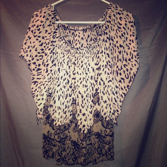 Boho Cheetah Dress Shirt