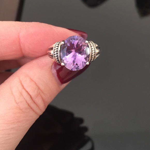 Sterling Silver Purple Stone ring 6 - Picture 3 of 4