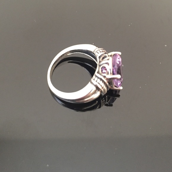 Sterling Silver Purple Stone ring 6 - Picture 4 of 4