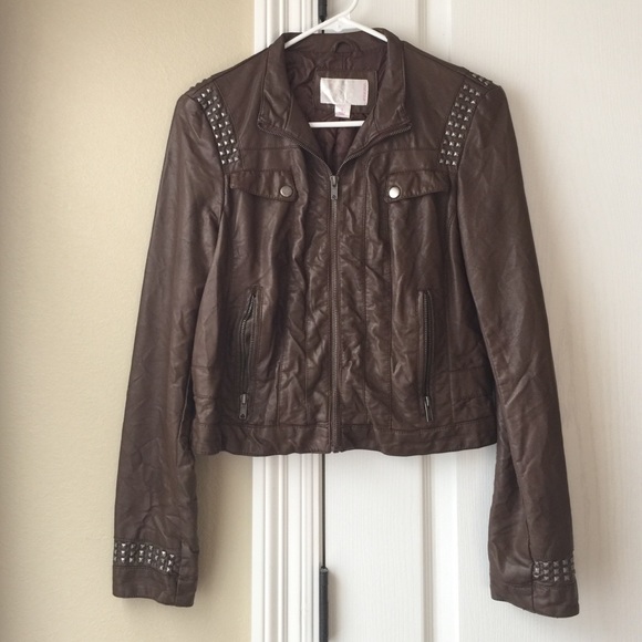 Brown leather jacket