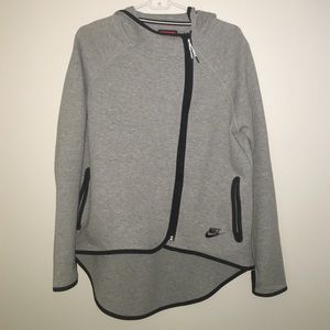 Grey Nike Zip-Up Cape Hoodie