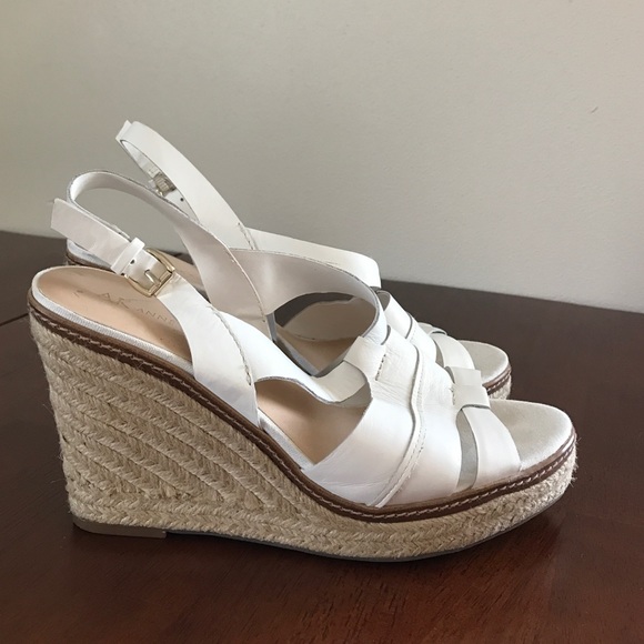 White Aktague Anne Klein Espadrilles wedges